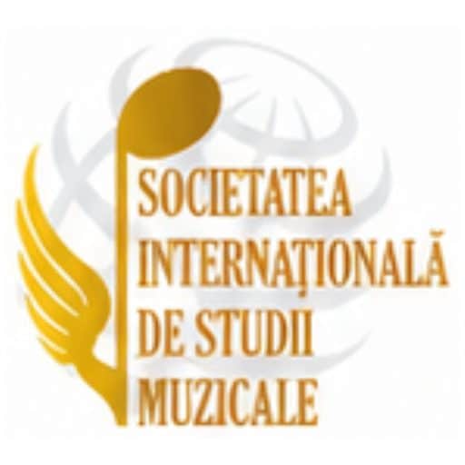 Golden winged musical note logo for Societatea Internațională de Studii Muzicale.